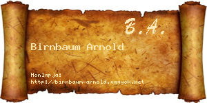 Birnbaum Arnold névjegykártya