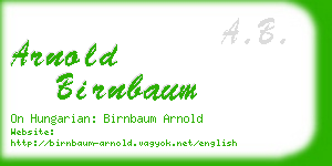 arnold birnbaum business card